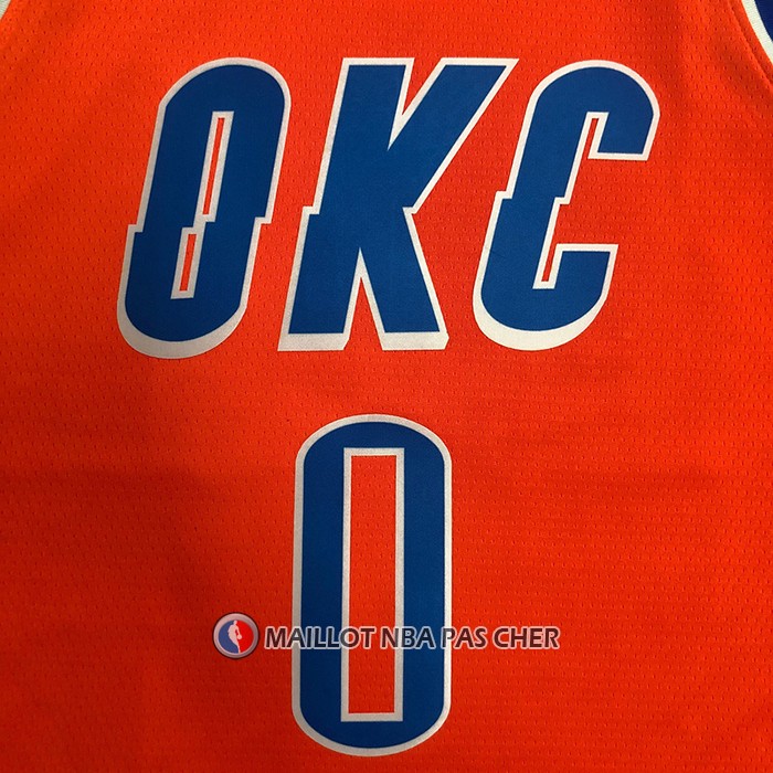 Maillot Oklahoma City Thunder Russell Westbrook NO 0 Statement 2021 Orange